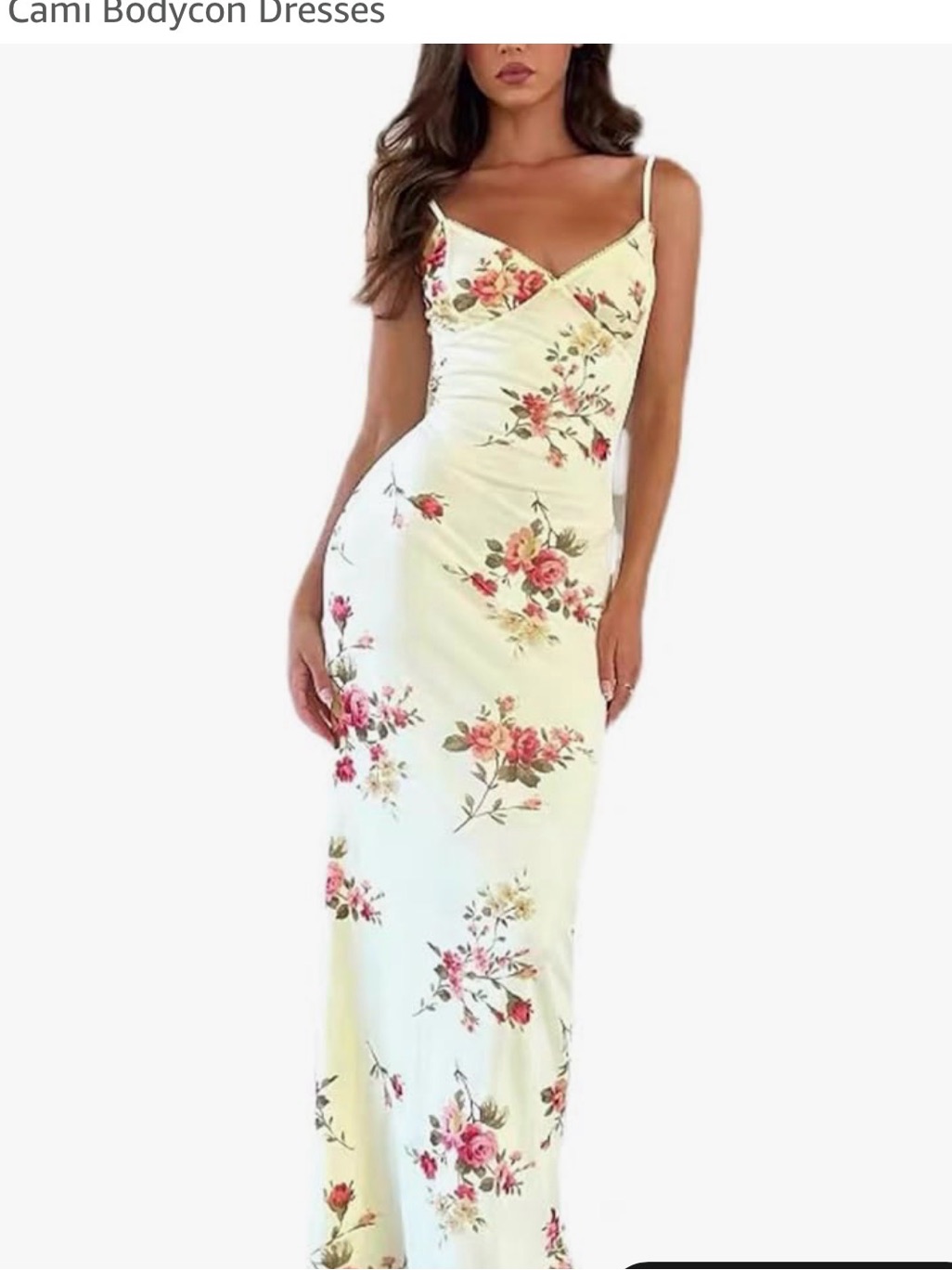 Floral Spaghetti-Strap Maxi Dress In Cream